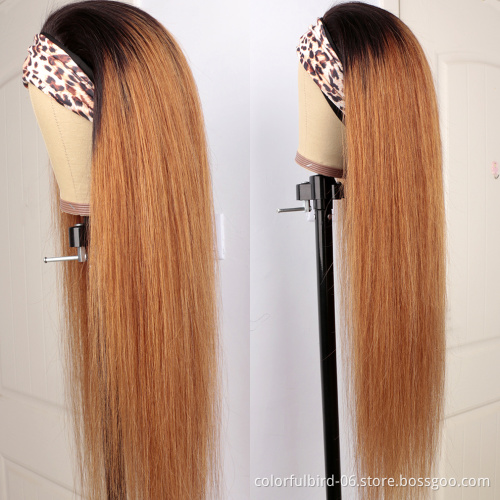 Straight Headband Wig Human Hair Wigs For Black Women 1b/30 Ice Silk Headband Wigs Peruvian Virgin Human Hair Straight Hair